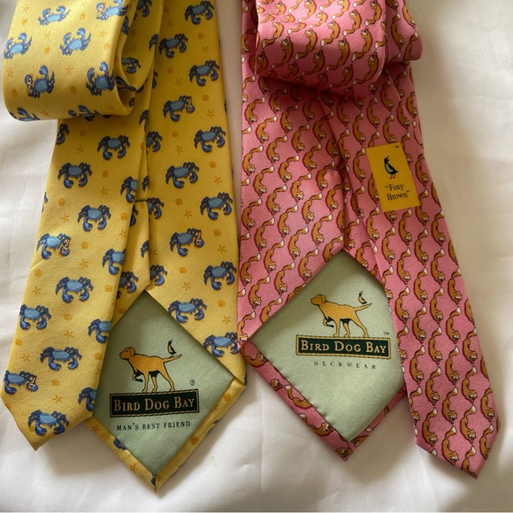 Lot 2 Bird Dog Bay Men's Neck Tie Excellent Condition 100% Silk - Picture 3 of 8